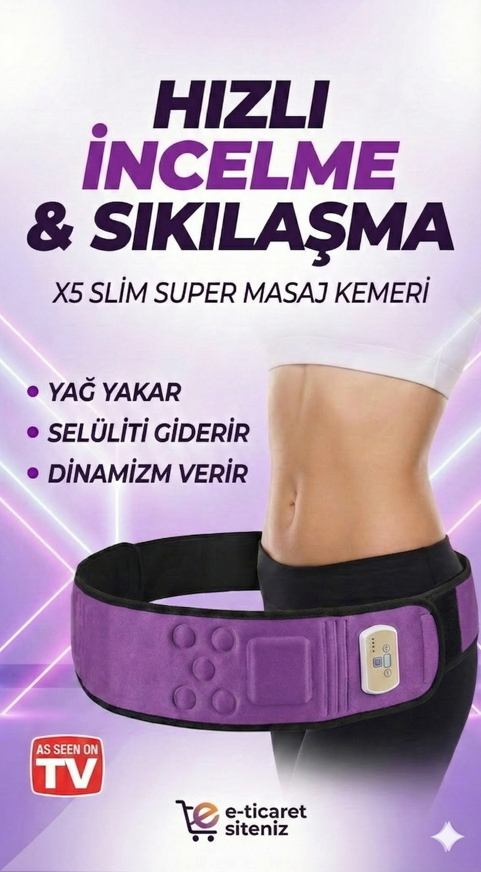Super Slim 5 motorlu Titreşimli Masaj Kemeri Göbek Eritme Aleti